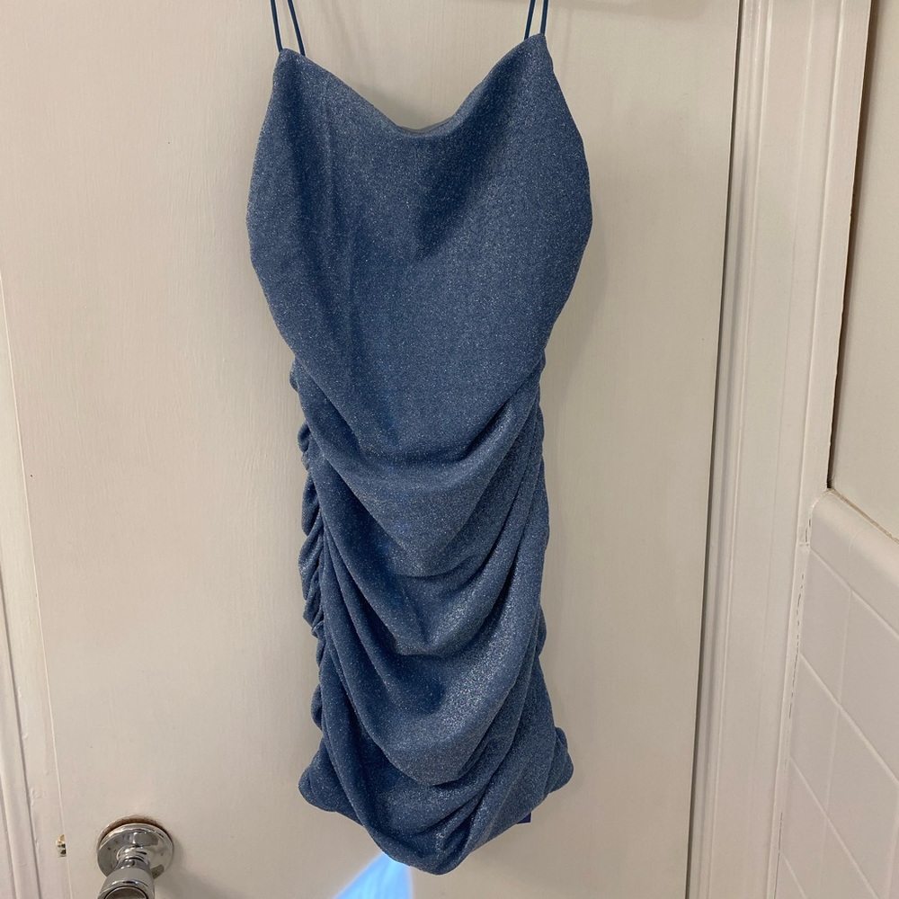 Blue Sparkly Mini Dress